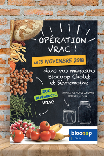 Affiche - Biocoop Cholet 2018 | mockup by Tirachard / Freepik